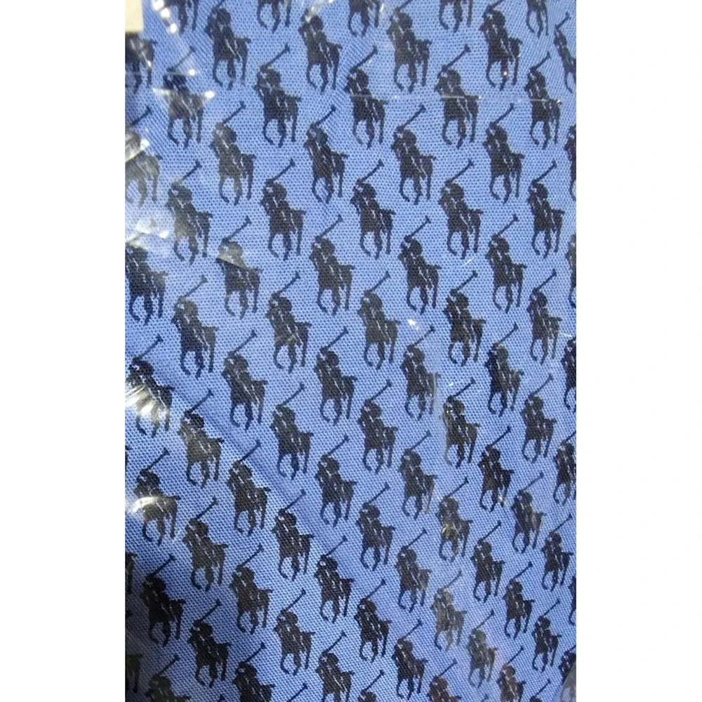 Polo Ralph Lauren Stretch Blue All Over Pony Long Sleeve Shirt Men Size 3XLT NWT